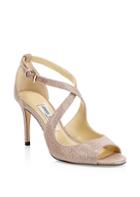 Jimmy Choo Emily 85 Shimmer Suede Sandals
