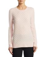Saks Fifth Avenue Cashmere Pearl Embellished Crew Neck Sweater
