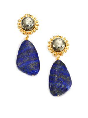 Nest Lapis Lazuli & Pyrite Drop Earrings