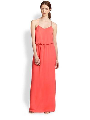 Tibi Crepe Racerback Maxi Dress