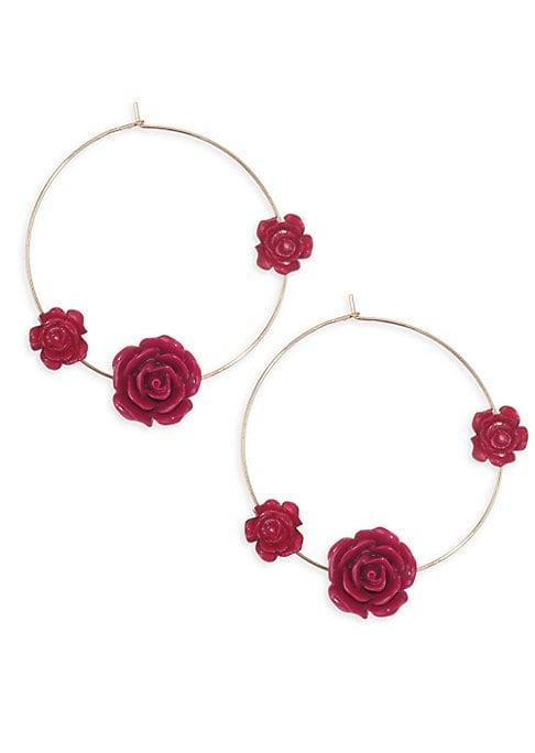 Ettika Rose Thin Wire Hoop Earrings