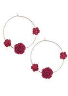 Ettika Rose Thin Wire Hoop Earrings