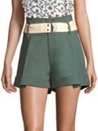 Sea Poppy High-waisted Belted Camper Shorts