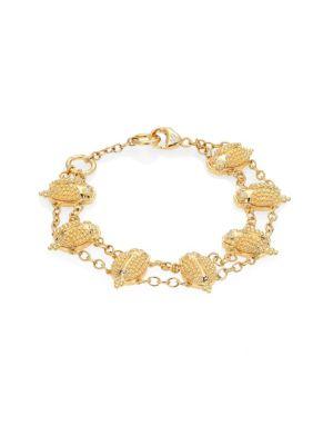 Temple St. Clair Scarab Diamond & 18k Yellow Gold Bracelet