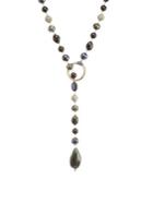 Alexis Bittar Baroque Pearl & Pave Ball Lariat Necklace