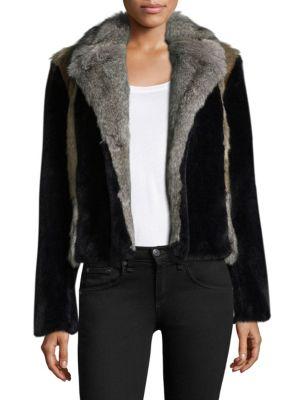 Rebecca Taylor Patched Faux Fur Jacket