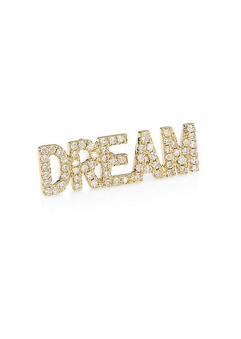 Ef Collection 14k Yellow Gold & Diamond Dream Single Stud Earring