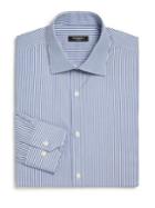 Saks Fifth Avenue Collection Trim-fit Striped Cotton Dress Shirt