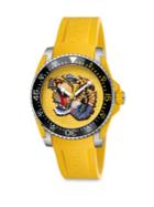 Gucci Gucci Dive Stainless Steel & Yellow Rubber Strap Watch
