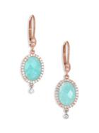 Meira T Light Amazonite, Diamond, 14k Rose & White Gold Drop Earrings
