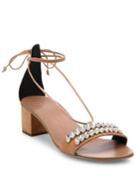 Giuseppe Zanotti Crystal-embellished Suede Ankle-tie Block-heel Sandals
