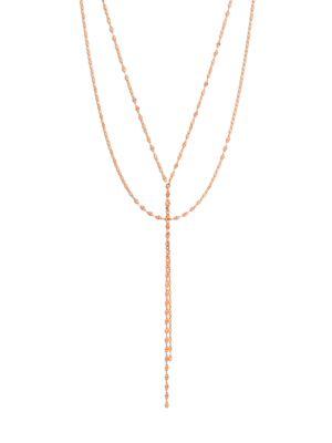 Lana Jewelry Blake 14k Rose Gold Lariat Necklace