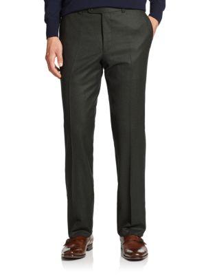 Saks Fifth Avenue Collection Flat-front Wool Dress Pants