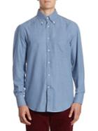 Brunello Cucinelli Herringbone Cotton Button-down Shirt