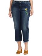 Marina Rinaldi, Plus Size Embroidered Cropped Jeans