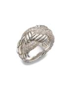 David Yurman Diamond & Sterling Silver Woven Ring