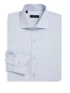 Saks Fifth Avenue Collection Classic-fit Graph Cotton Dress Shirt