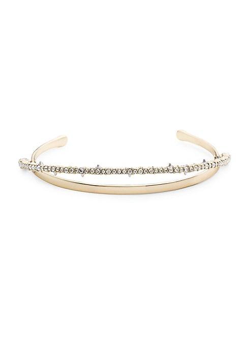 Alexis Bittar 10k Gold-plated & Swarovski Crystal Orbiting Cuff Bracelet