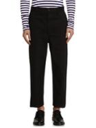 Burberry Cotton Twill Cropped Workwear Trousers