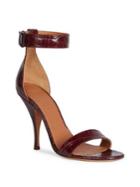 Givenchy Kali Line Croc-embossed Patent Leather Ankle-strap Sandals