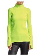 Helmut Lang Neon Ribbed Mockneck Sweater