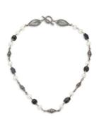 Konstantino Iliada Moonstone, Pearl & Sterling Silver Necklace