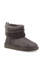 Ugg Fluff Mini Quilted Suede And Shearling Boots