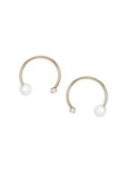 Zoe Chicco 14k Yellow Gold Open Circle 4mm Pearl & Diamond Stud Earrings