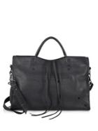 Balenciaga Blackout City Leather Shoulder Bag