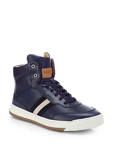 Bally Perforated Leather High-top Sneakers