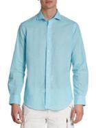 Polo Ralph Lauren Check Cotton & Linen Casual Button Down Shirt