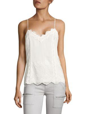 Joie Exclusive Vayle Embroidered Silk Tank