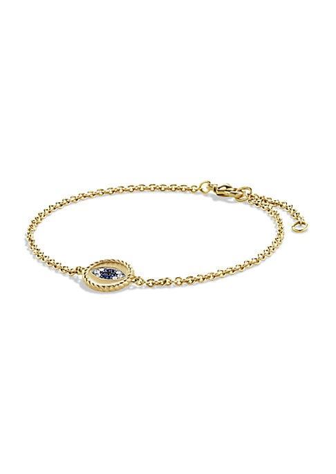 David Yurman Cable Collectibles Pave Cable Evil Eye Charm With Diamonds In 18k Gold