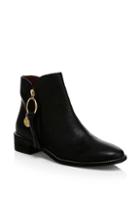 Chloe Ring Leather Ankle Boots