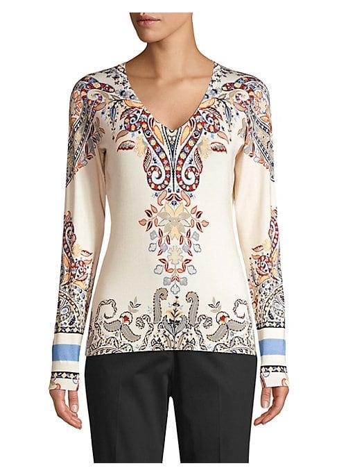 Etro Paisley V-neck Silk-blend Sweater