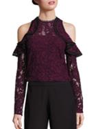 Alexis Millie Cold Shoulder Ruffled Lace Top