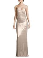 Laundry By Shelli Segal Metallic Strappy Gown