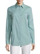 Lafayette 148 New York Brody Gingham Cotton Blouse