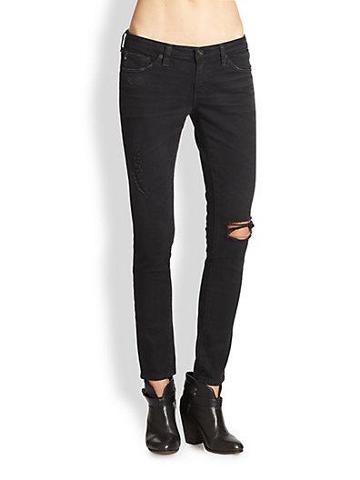 Ag Adriano Goldschmied The Legging Ankle Skinny Jeans/destroyed Black