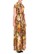 Dolce & Gabbana Floral Silk Lame Gown