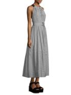 Tibi Cotton Sleeveless Striped Dress