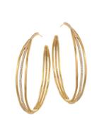 Dean Davidson White Spinel Pave & 22k Goldplated Trinity Hoop Earrings