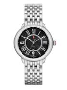 Michele Watches Serein 16 Diamond, Black Mother-of-pearl & Stainless Steel Bracelet Watch