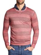 Isaia Vintage Overdyed Striped Wool Sweater
