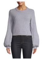 Milly Tweed Bishop-sleeve Sweater