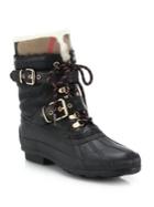 Burberry Windmere Buckled Leather & Shearling Boots