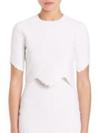 Alexander Mcqueen Cropped Embossed Knit Top