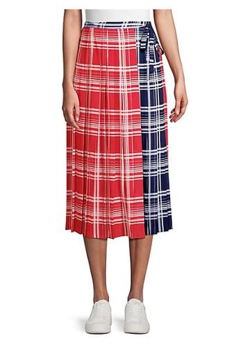 Tommy Hilfiger Collection Pleated Madras Wrap Skirt