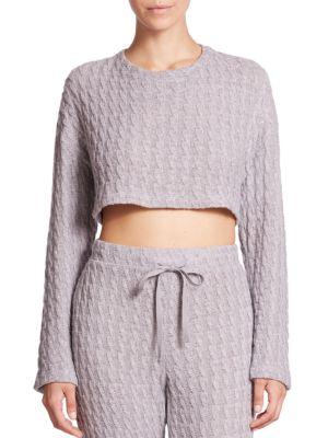 Csbla Jasmin Cropped Cable-knit Sweater