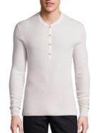 John Varvatos Silk And Cashmere Blend Henley Sweater